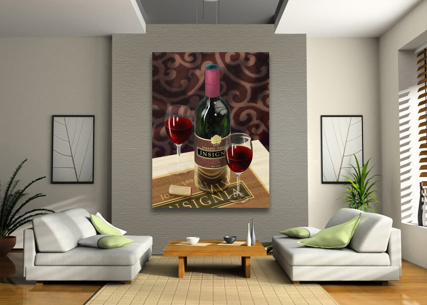 wine art on wall