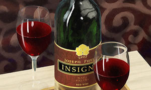 two glasses of wine painting 